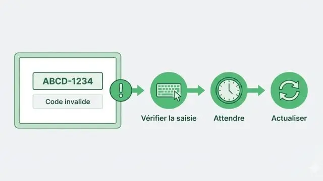 Code Atlas Pro ONTV invalide illustré avec des causes possibles et des vérifications simples