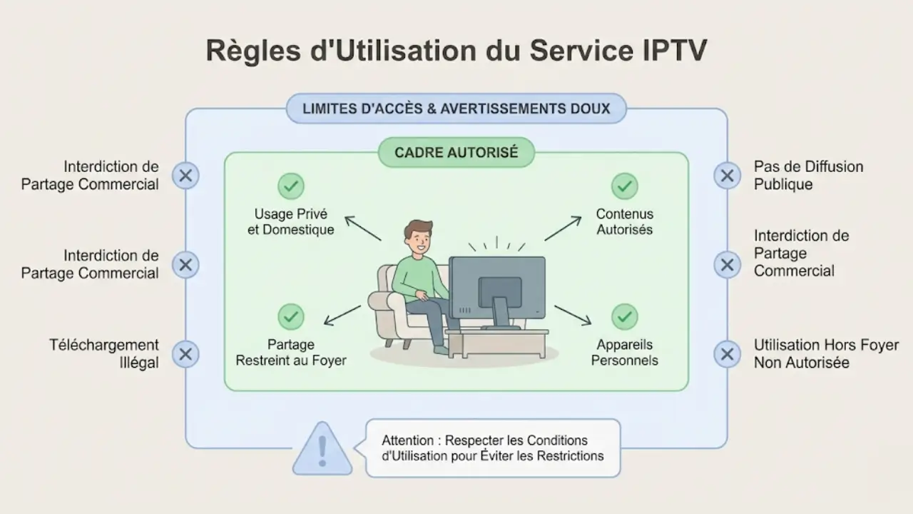 Limites d’utilisation autorisées d’un service IPTV
