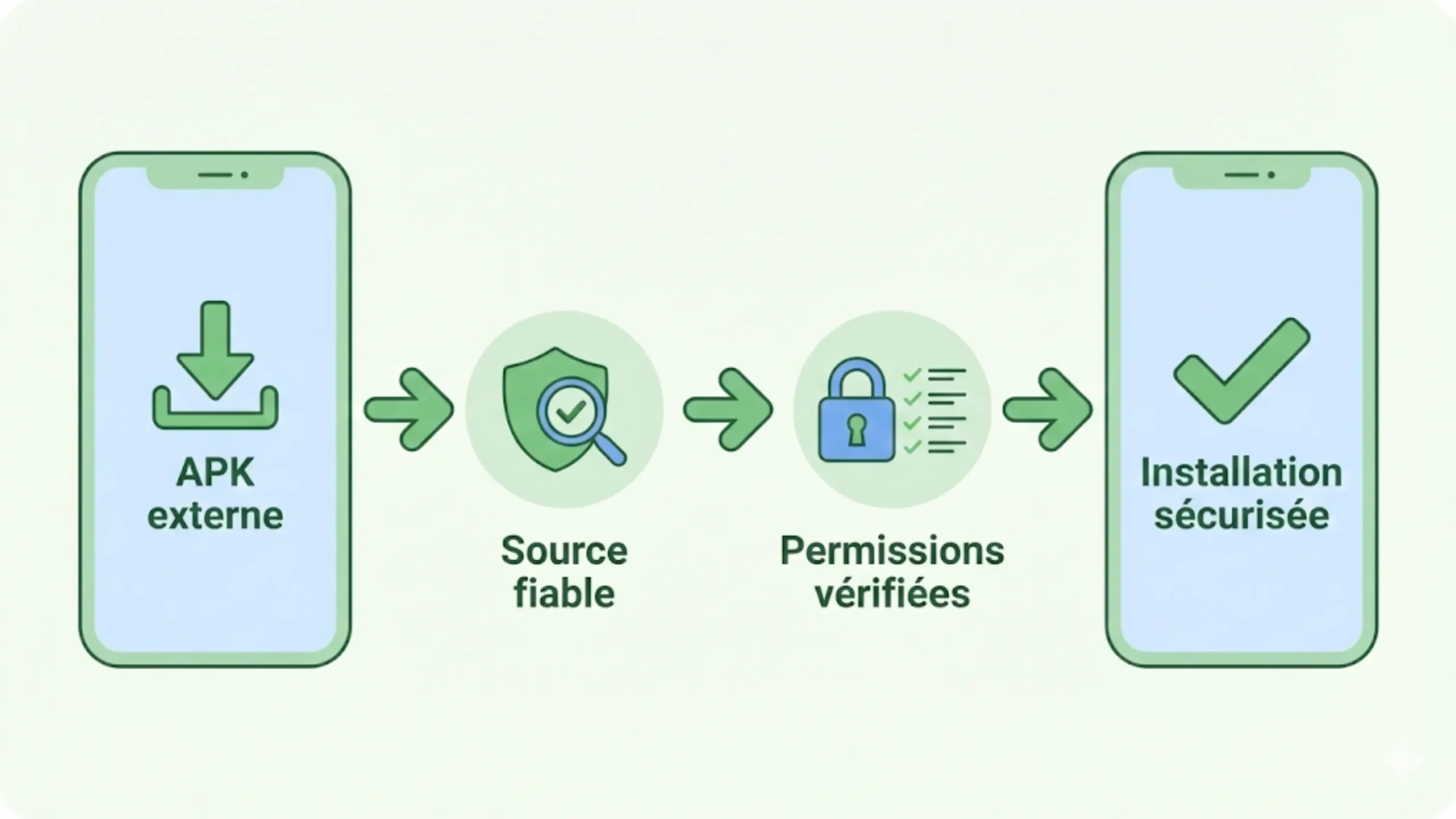 Illustration expliquant comment sécuriser l’installation d’une application Android hors Play Store