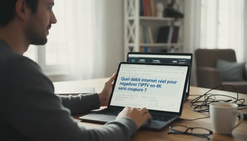 Candid photography of Quel débit internet réel pour regarder l'IPTV en 4K sans coupure ? related to vitesse internet nécessaire IPTV 4K - Stock Photo style