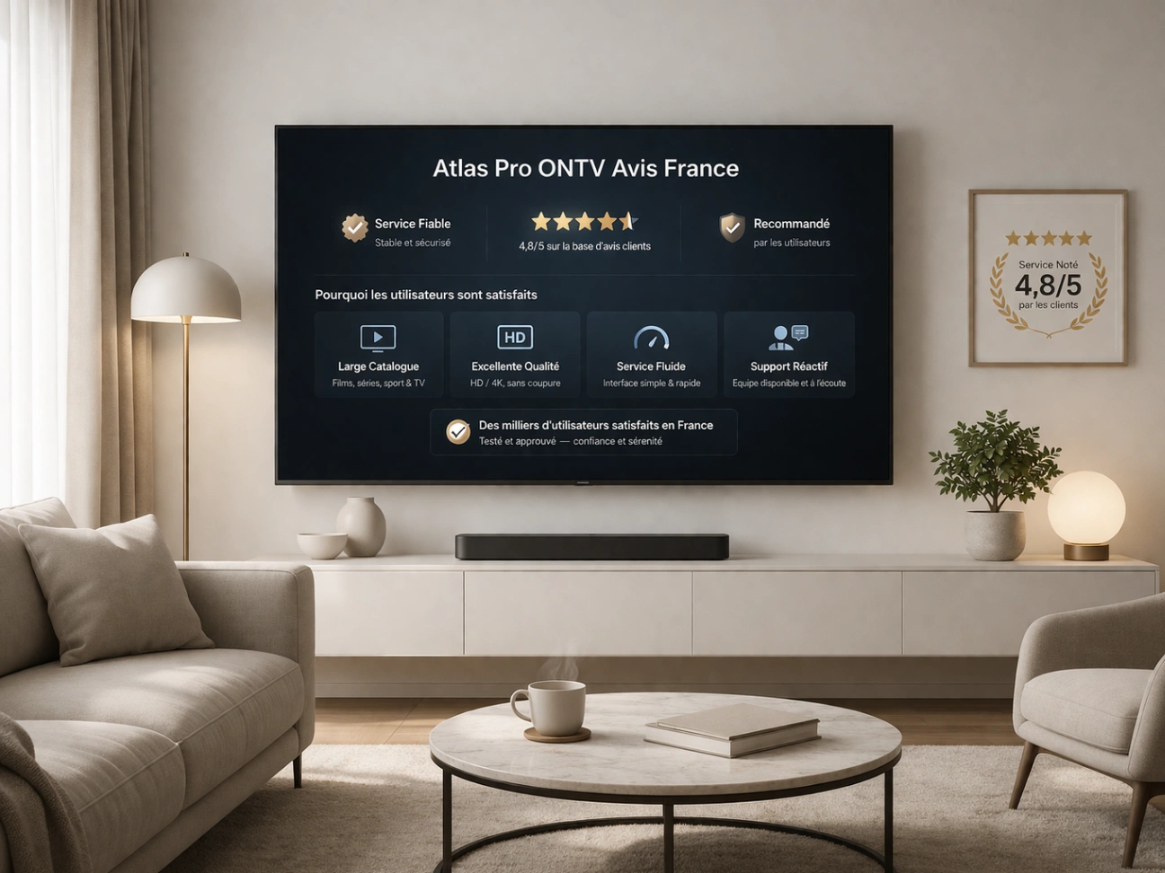 atlas pro ontv avis france avec télévision moderne et interface élégante