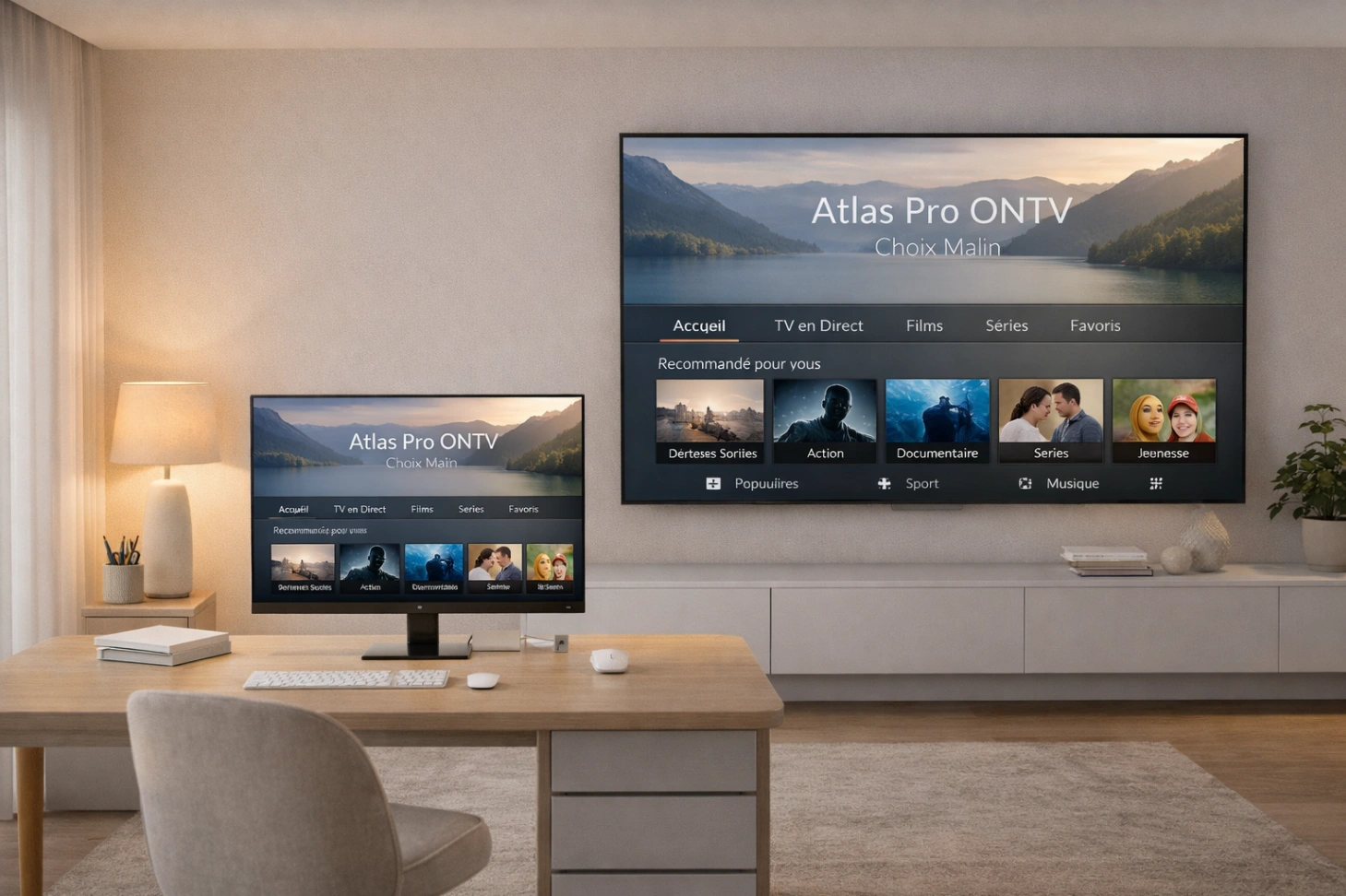 atlas pro ontv choix malin sur écran moderne dans un intérieur élégant