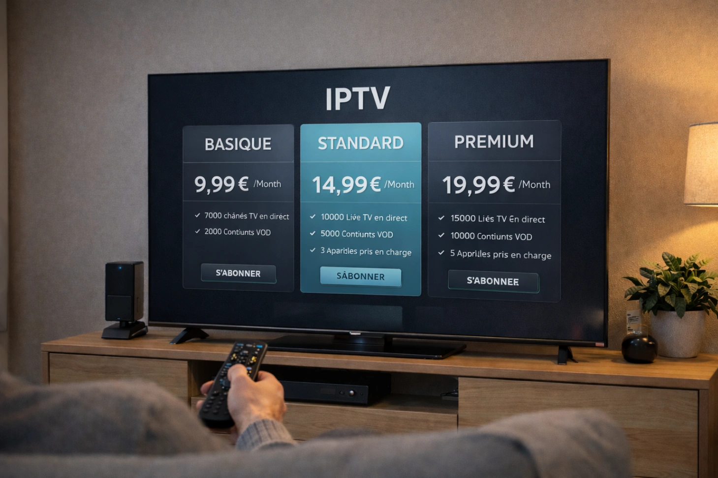 Atlas Pro ONTV prix abonnement télévision salon moderne