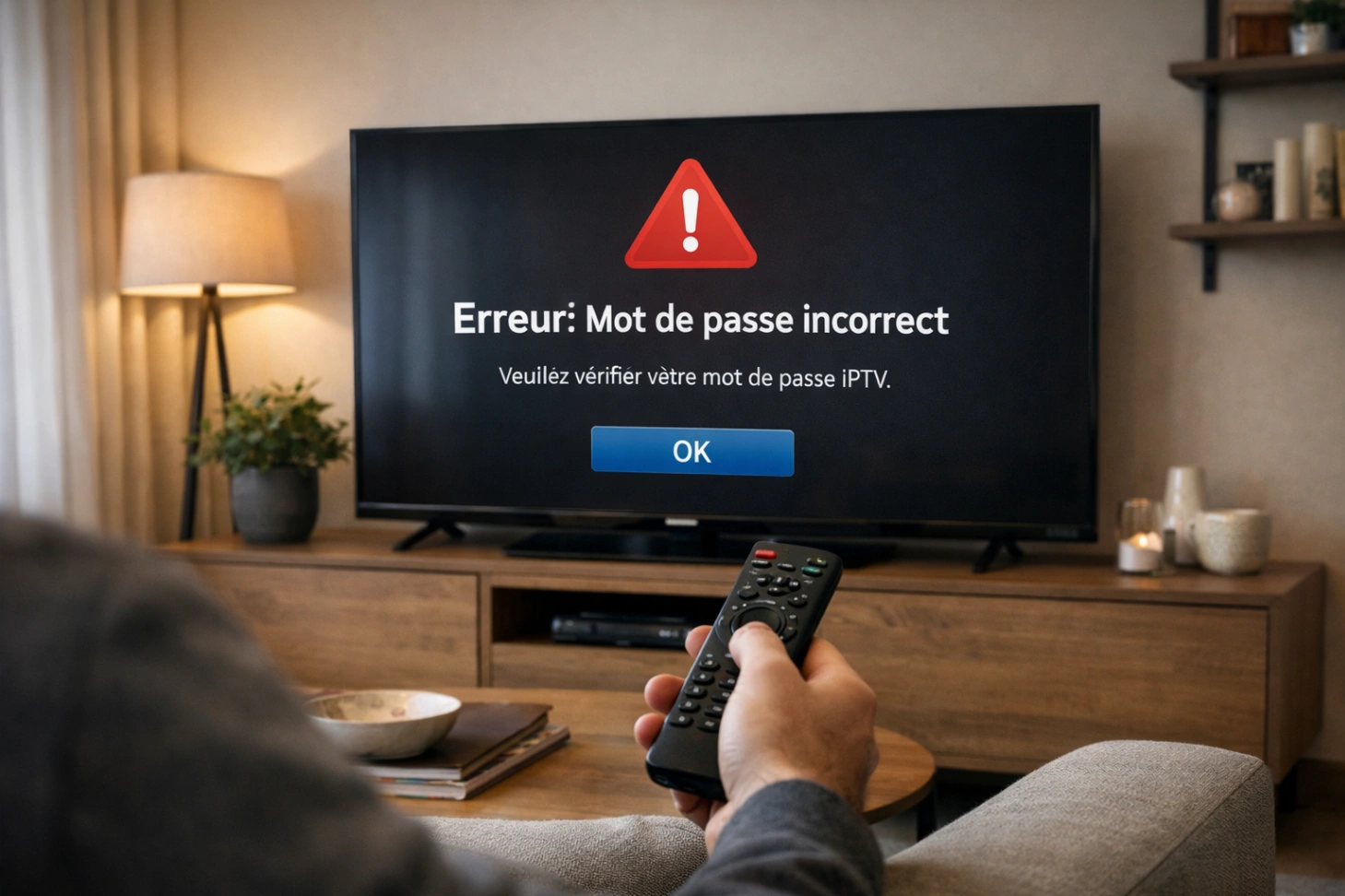 Atlas Pro ONTV mot de passe incorrect écran connexion TV