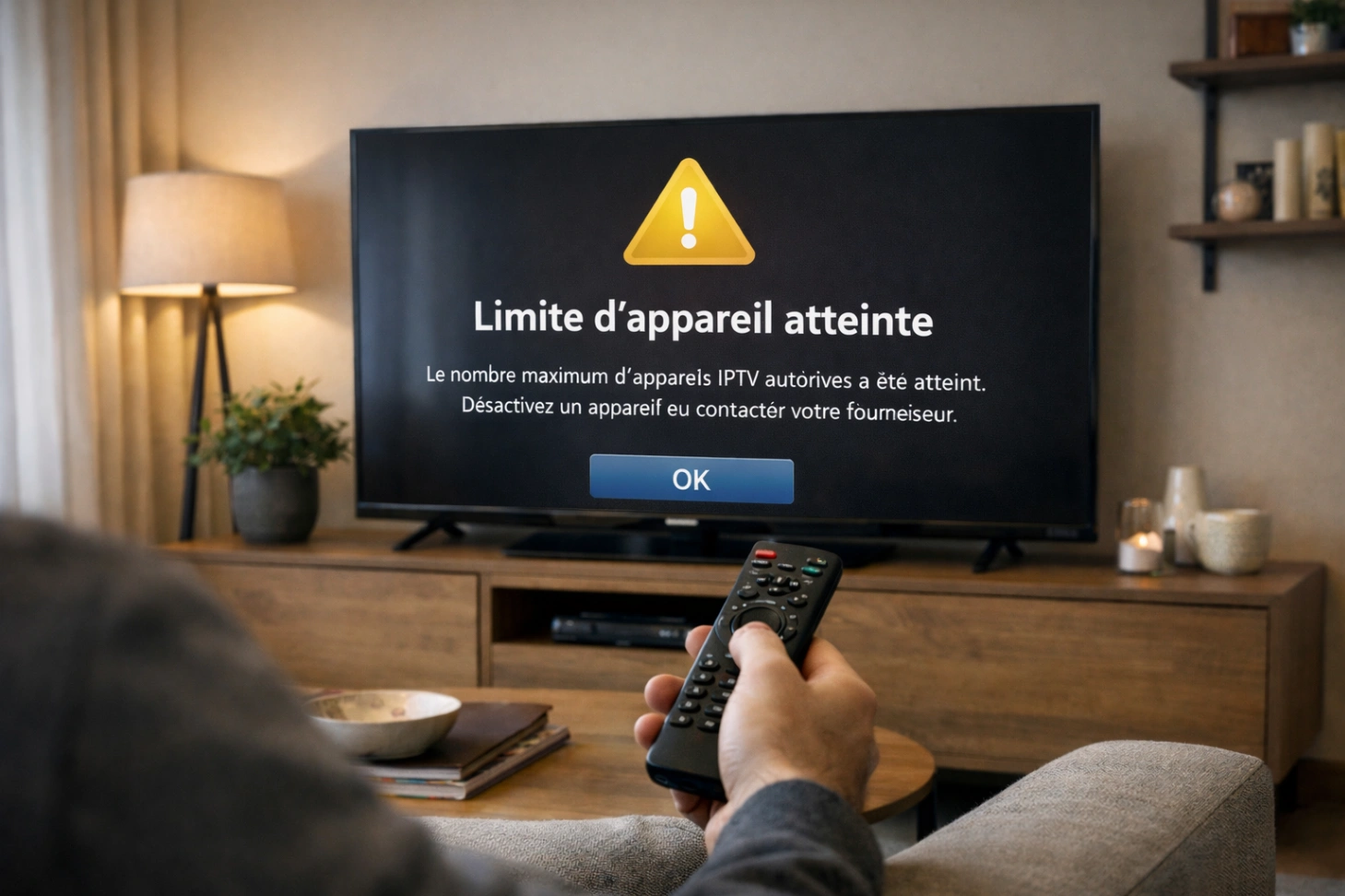Atlas Pro ONTV limite appareil message écran télévision