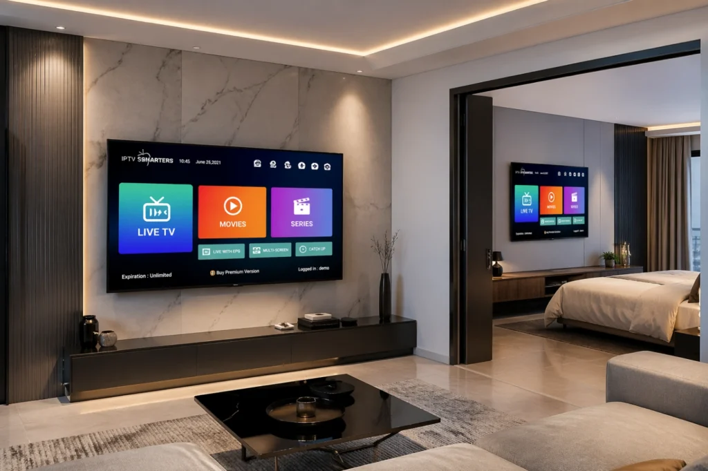 IPTV plusieurs écrans maison salon chambre télévision