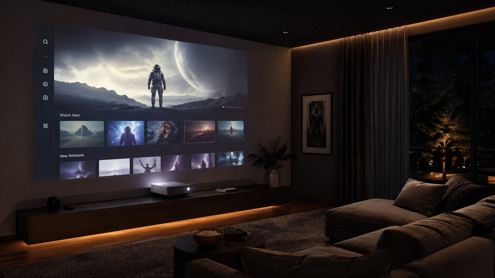 Atlas Pro ONTV projeté sur grand écran avec un vidéoprojecteur.