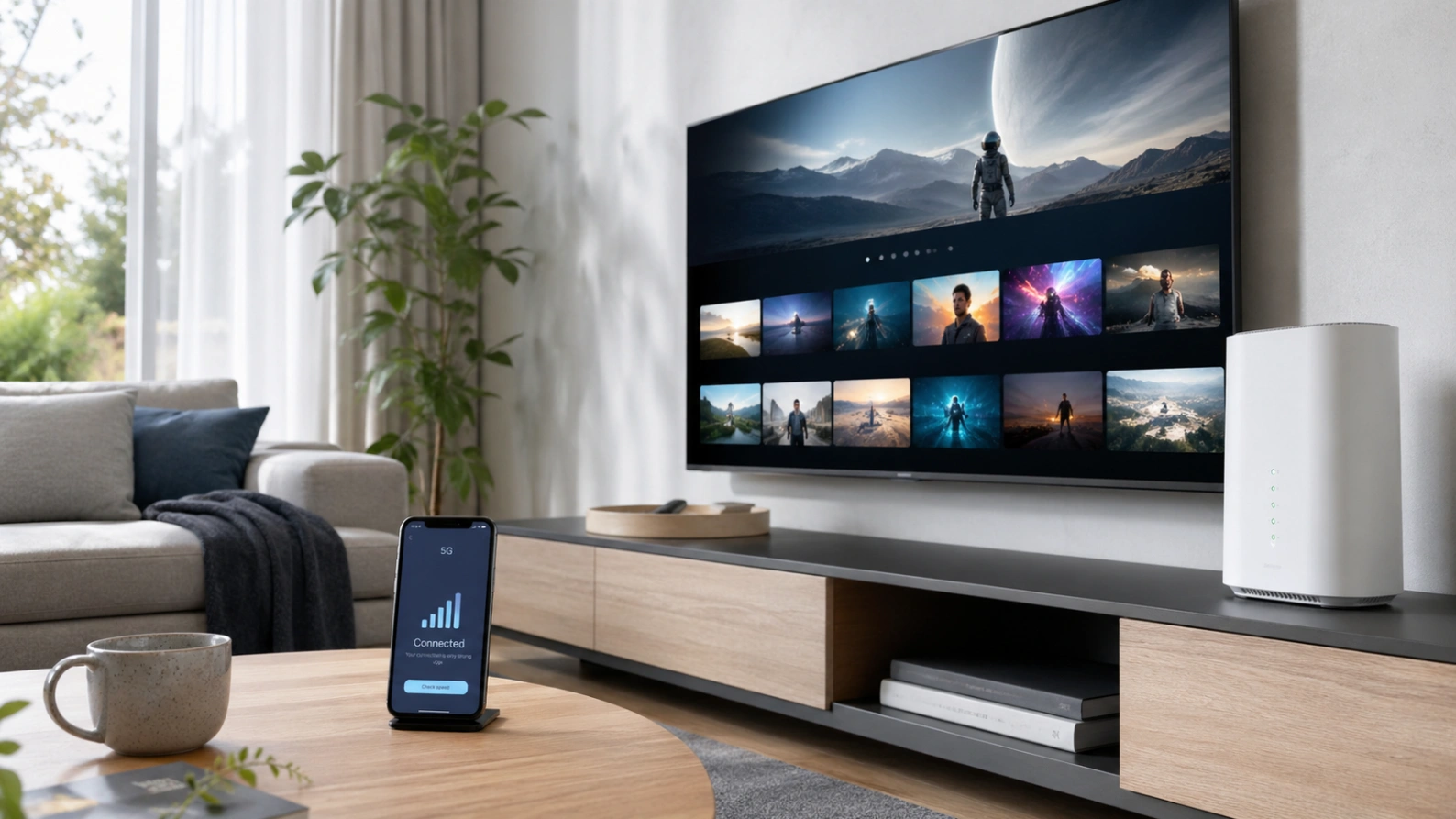 Atlas Pro ONTV utilisé avec un routeur 4G 5G à la maison.