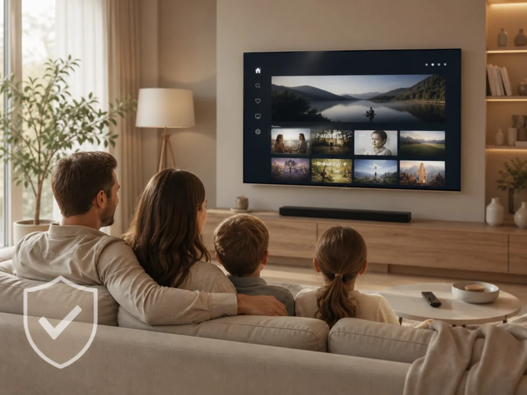 Atlas Pro ONTV Choix Sérénité dans un salon familial calme et moderne.