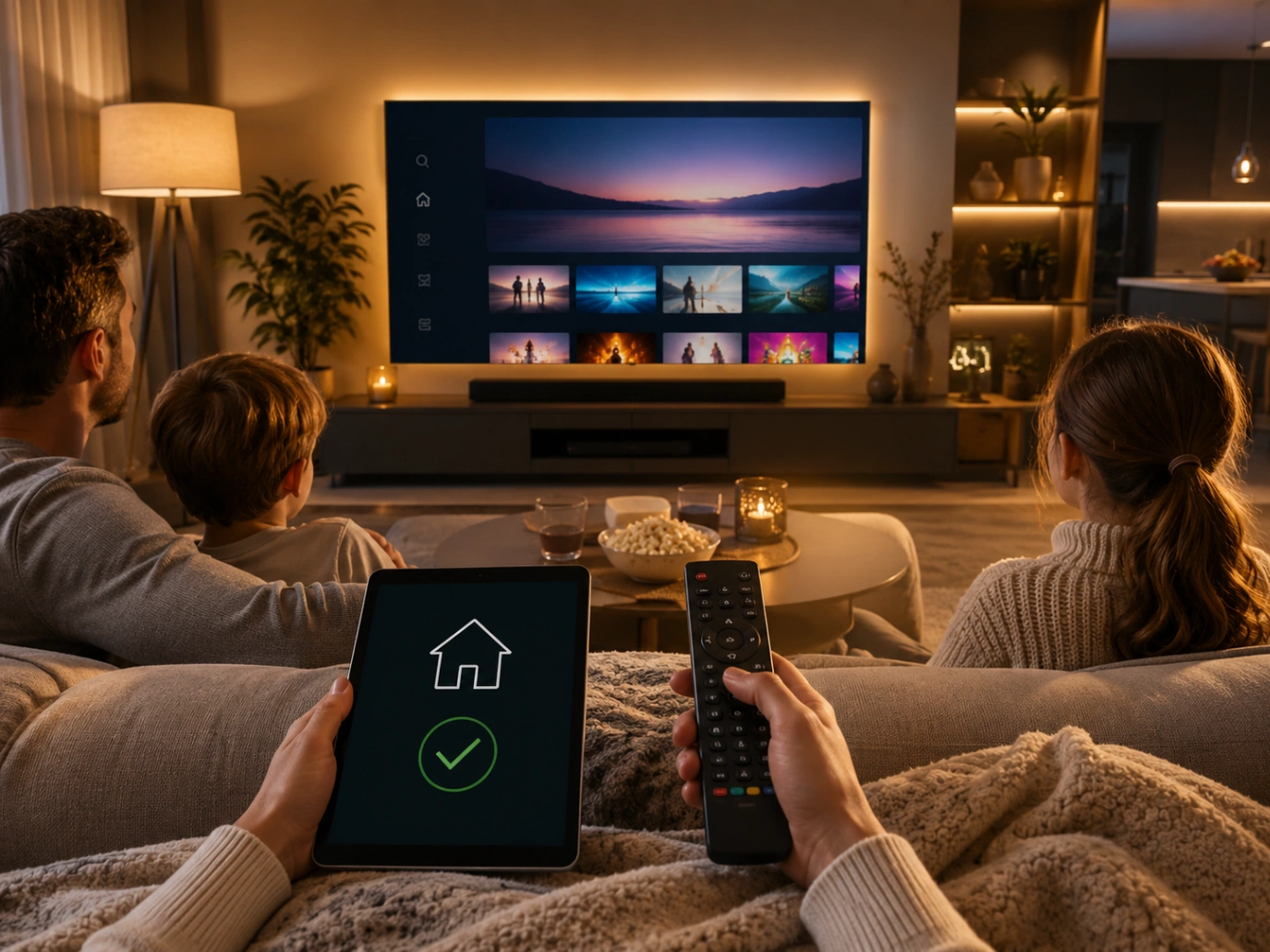Atlas Pro ONTV Offre Prête Maison avec salon moderne et télévision prête.