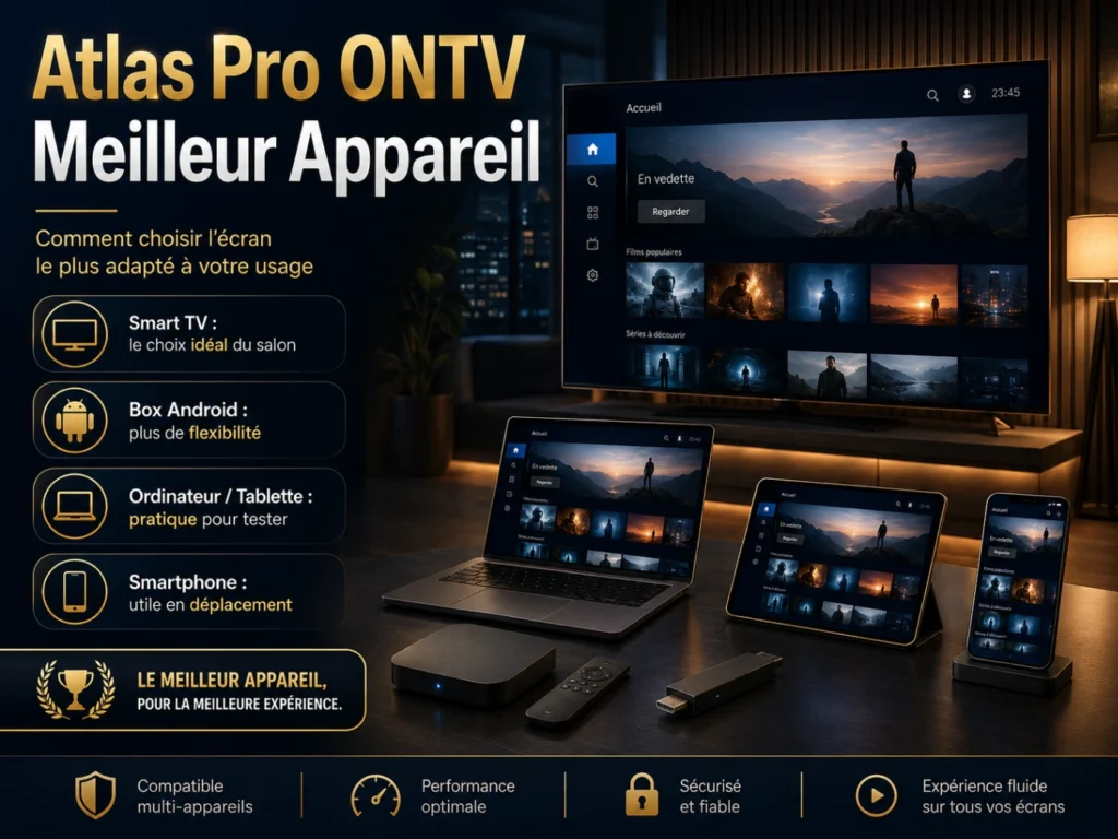 Atlas Pro ONTV Meilleur Appareil avec plusieurs écrans modernes.