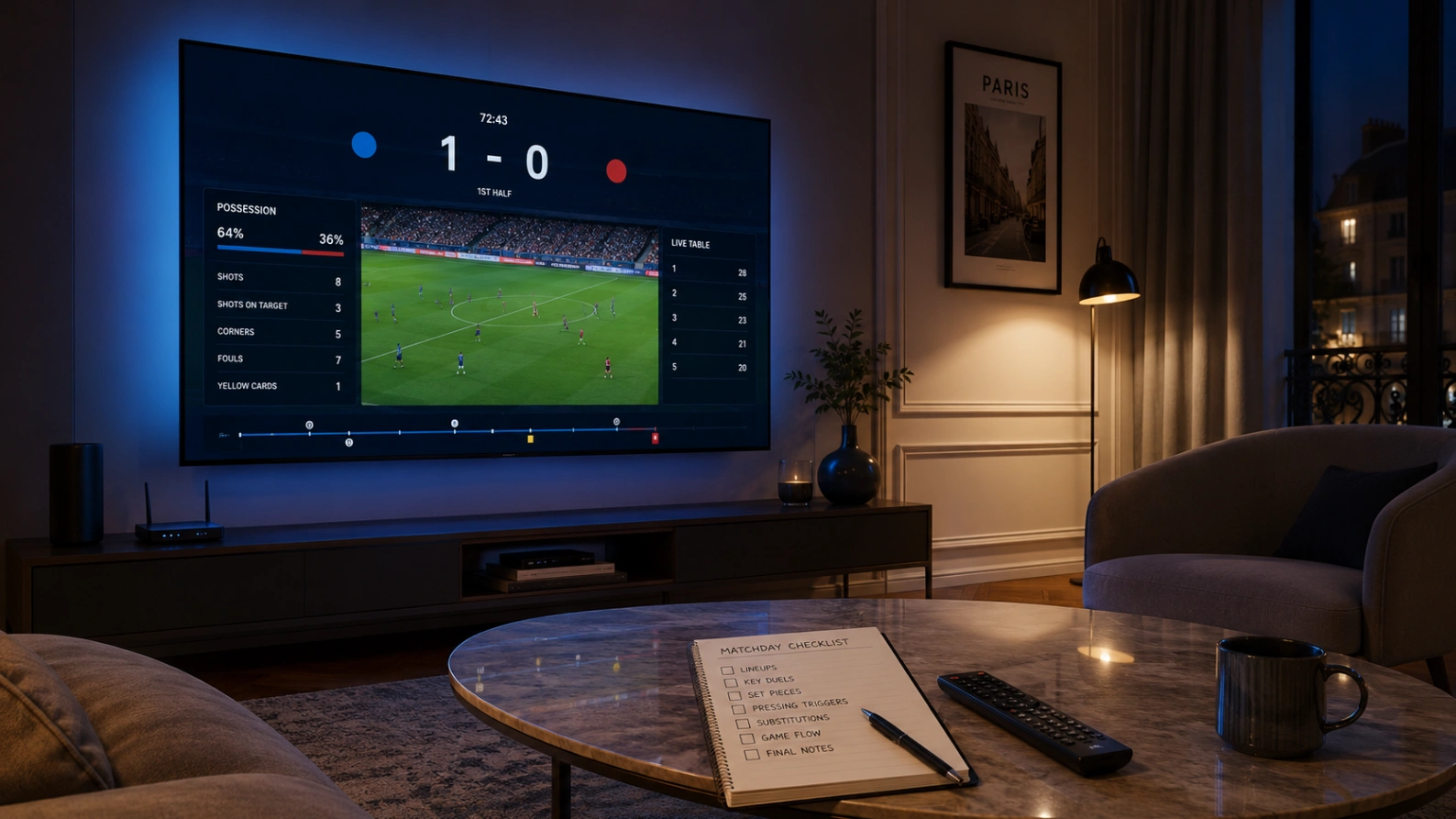Checklist TV et connexion avant un match important de la Coupe du Monde 2026