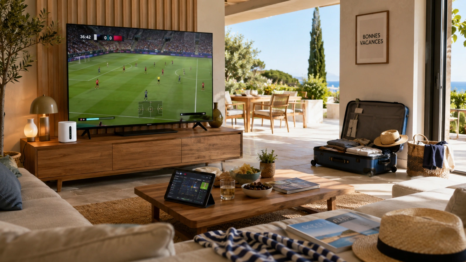 Regarder la Coupe du Monde 2026 dans une résidence secondaire avec TV routeur et tablette