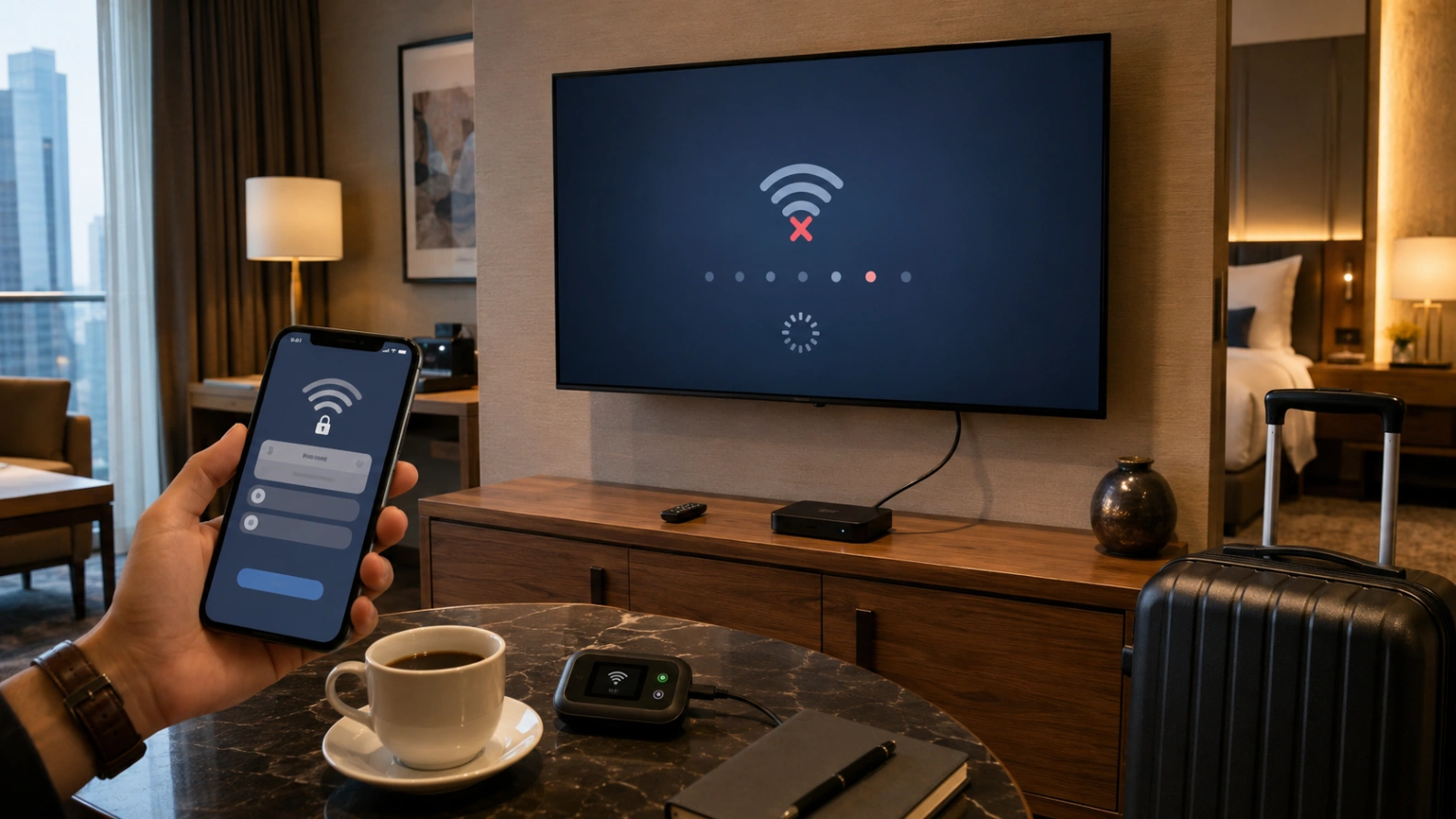 Atlas Pro ONTV bloqué sur un Wi-Fi d’hôtel avec page de connexion