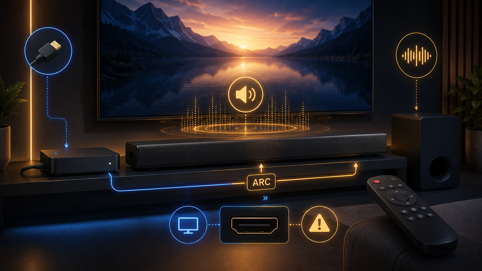 Réglage HDMI ARC ou eARC pour le son Atlas Pro ONTV avec une barre de son