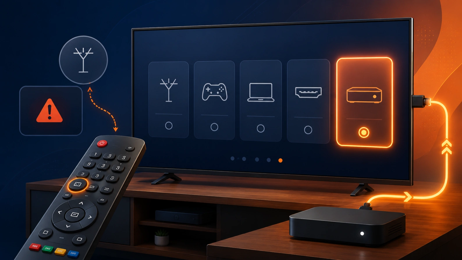 Télévision qui revient sur la mauvaise source HDMI avec Atlas Pro ONTV