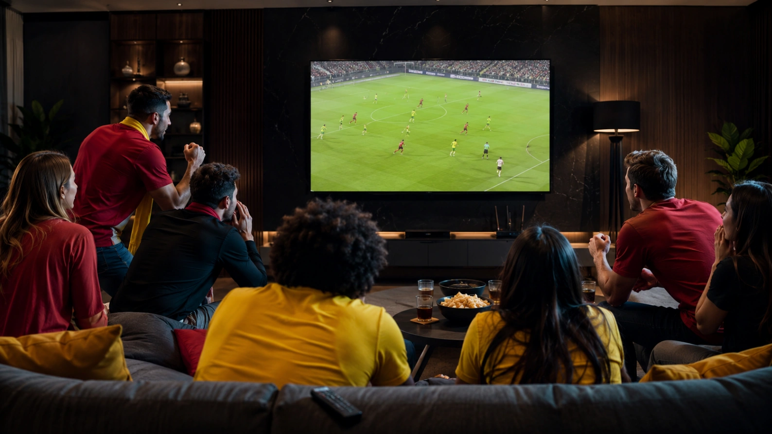 Espagne–Belgique en Coupe du Monde 2026 sur une grande télévision