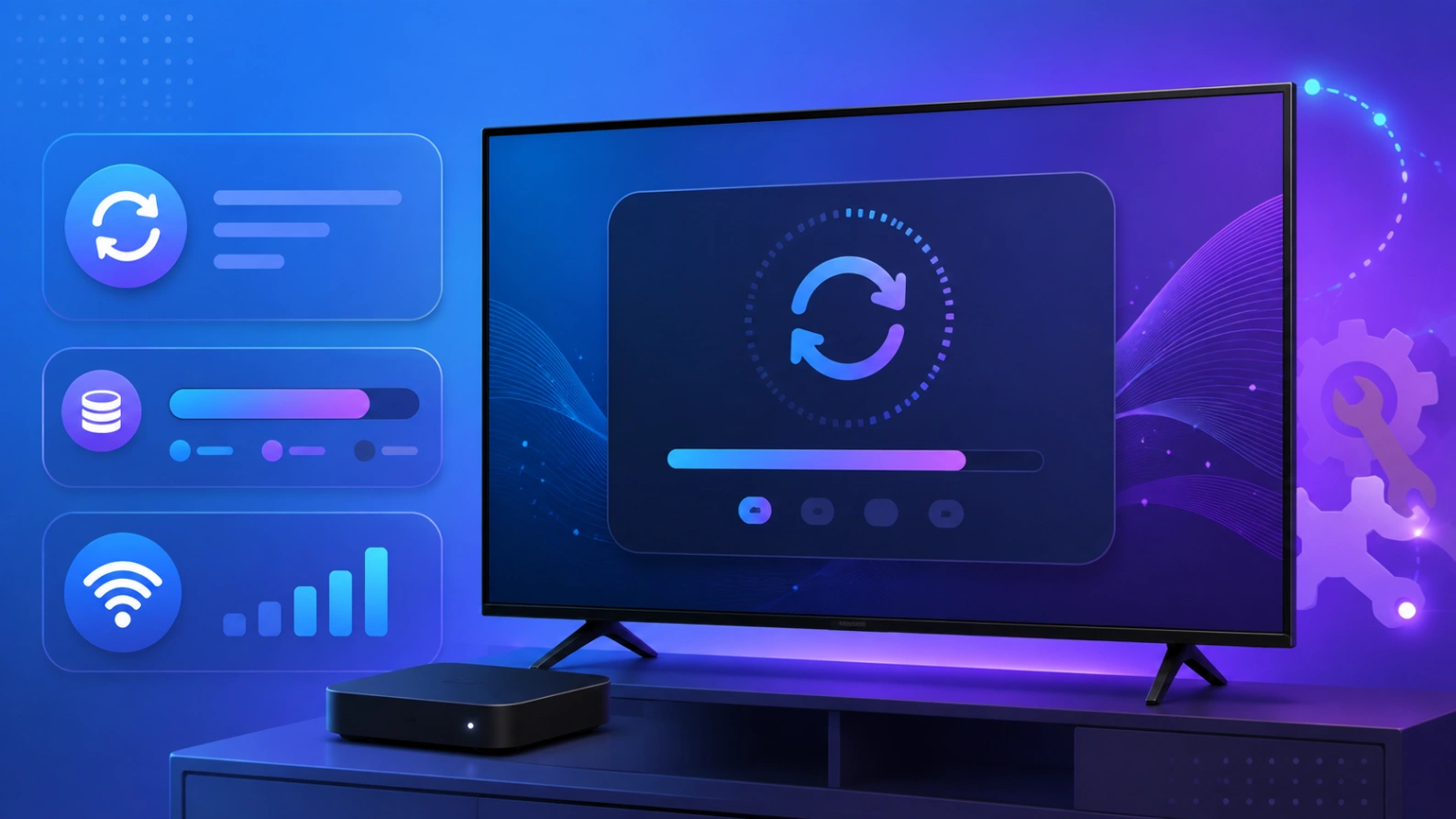 Mises à jour automatiques qui ralentissent Atlas Pro ONTV sur une télévision