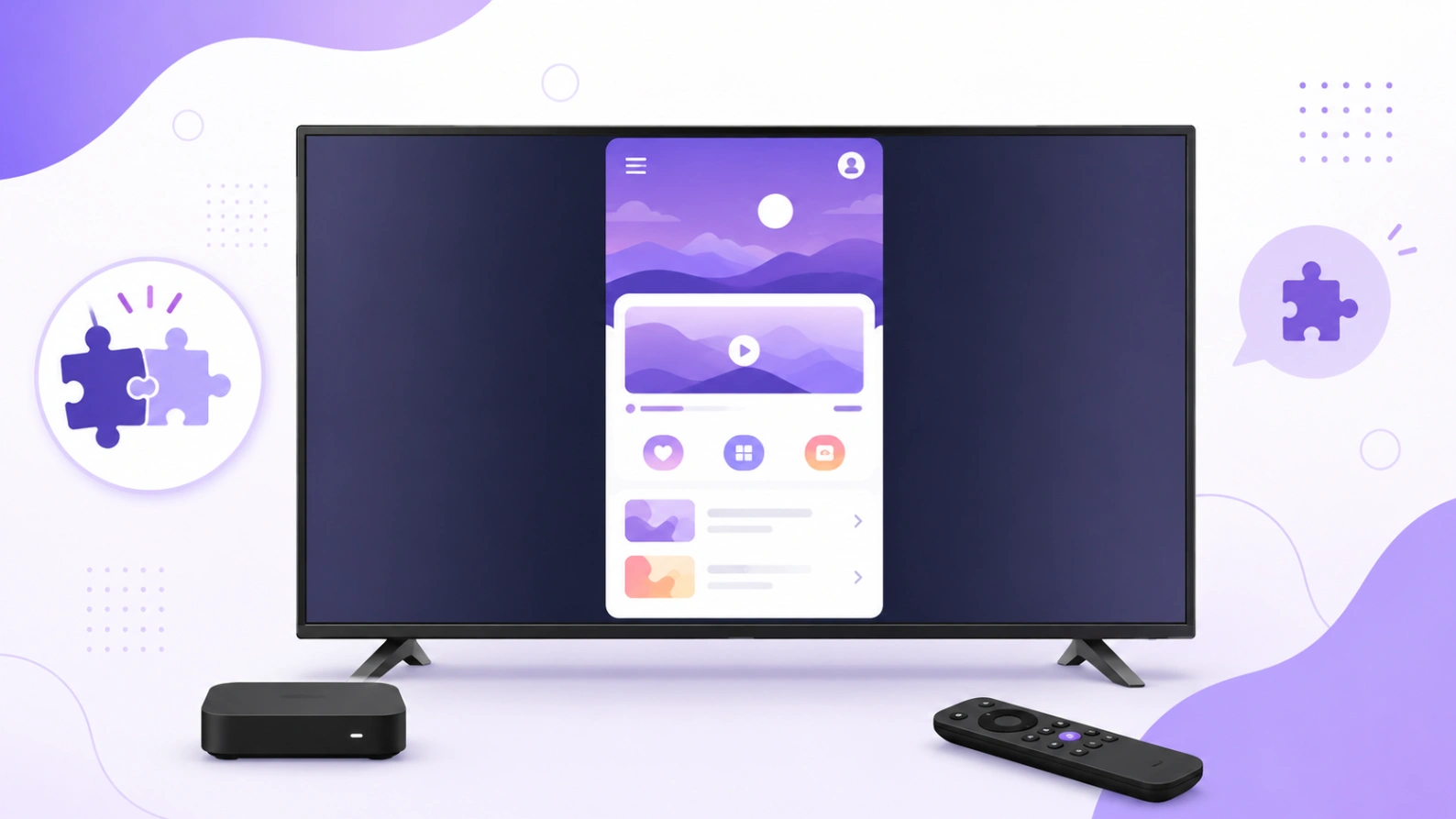 Application Atlas Pro ONTV affichée en portrait sur une télévision